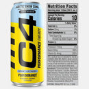 C4 Performance Energy Drink, Arctic Snow Cone Flavor, Zero Sugar, Carbonated, 16 fl oz Can, 12 Pack