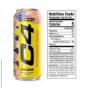 C4 Performance Energy Drink, Jolly Rancher Peach Flavor, 16 fl oz Cans, 12 Pack