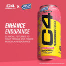 C4 Performance Energy Drink, Jolly Rancher Green Apple Flavor, Zero Sugar, Carbonated, 16 fl oz Can (12 Pack)