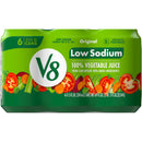 (4 pack) V8 Low Sodium Original 100% Vegetable Juice, 11.5 fl oz Can, 6 Count