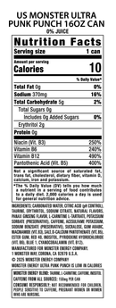 Monster Ultra, Punk Punch, Sugar Free Energy Drink, 15 Pack - 16 Fl Oz