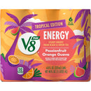 (4 pack) V8 +Energy Passionfruit Orange Guava Juice Energy Drink, 8 fl oz (24 Pack)