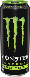 Monster Energy Zero Sugar, Green, Original, Low Calorie Energy Drink, 16 Ounce (Pack of 15), Can