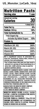 Monster Energy Zero Sugar, Green, Original, Low Calorie Energy Drink, 16 Ounce (Pack of 15), Can