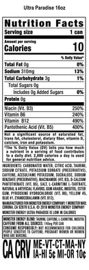 Monster Energy Zero Ultra, Sugar Free Energy Drink, 16 Ounce