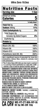 Monster Energy Zero Ultra, Sugar Free Energy Drink, 16 Ounce