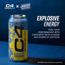 C4 Performance Energy Drink, Jolly Rancher Watermelon Flavor, Zero Sugar, Carbonated, 16 fl oz can, 12 Pack