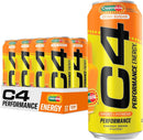 C4 Performance Energy Drink, Jolly Rancher Green Apple Flavor, Zero Sugar, Carbonated, 16 fl oz Can (12 Pack)