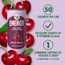 (4 pack) V8 Energy Black Cherry Energy Drink, 8 fl oz Can, 24 Pack