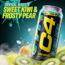 C4 Ultimate Energy Drink, Tropical Tundra Frost, Zero Sugar, Carbonated, 16 oz can (12 Pack)