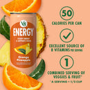 (4 pack) V8 Energy Orange Pineapple Energy Drink, 8 fl oz Can, 24 Pack