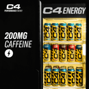 C4 Performance Energy Drink, Arctic Snow Cone Flavor, Zero Sugar, Carbonated, 16 fl oz Can, 12 Pack